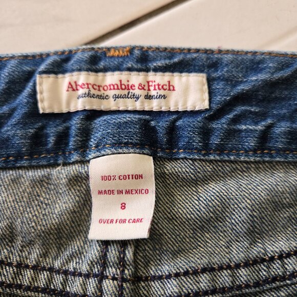 Vintage Abercrombie & Fitch Jean Shorts Medium Blue Y2K 8 - Picture 2 of 3